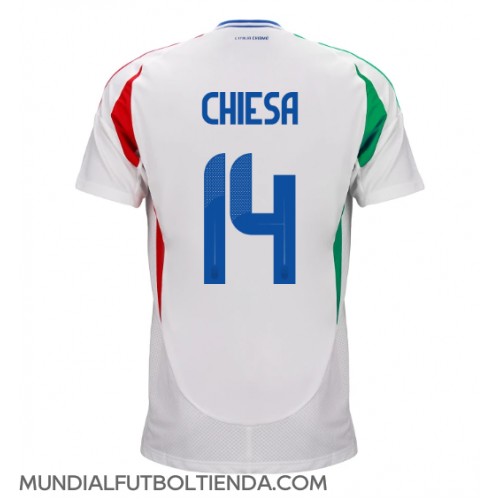 Camiseta Italia Federico Chiesa #14 Segunda Equipación Replica Eurocopa 2024 mangas cortas